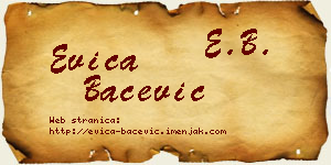Evica Bačević vizit kartica
